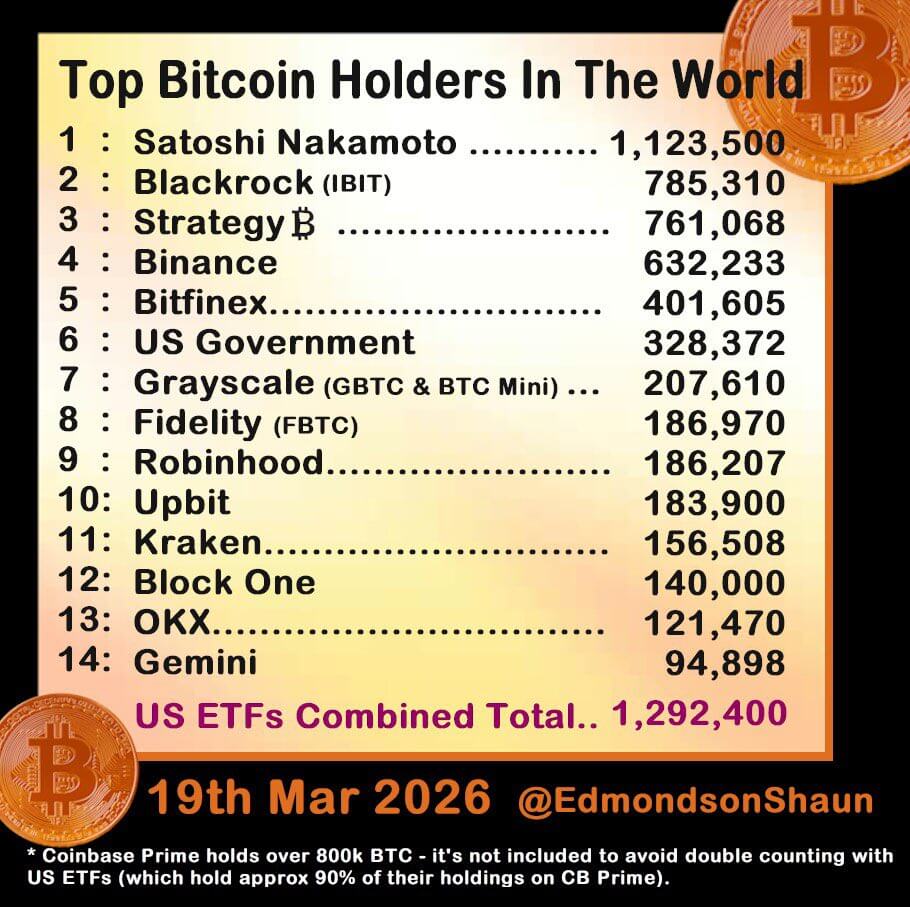 Top Global Bitcoin Holders 