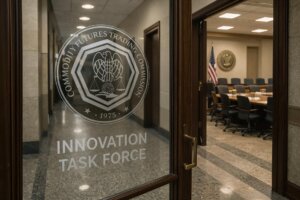 CFTC Innovation Task Force meeting room in Washington signaling a quiet regulatory power shift shaping crypto policy
