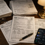 IRS Form 1099-DA beside crypto account records and a phone portfolio app, showing how 2025 coin swaps and sales can still be reported for tax filing