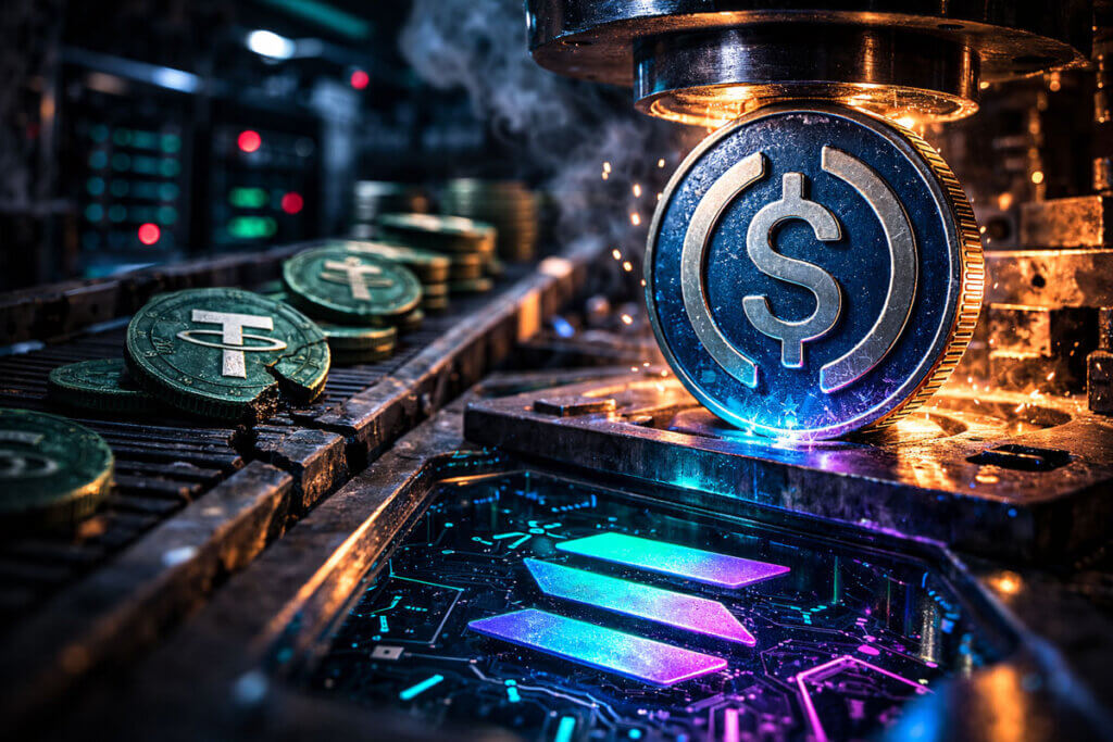 Tether still holds more cash, but Circle’s USDC is now moving more of crypto’s money