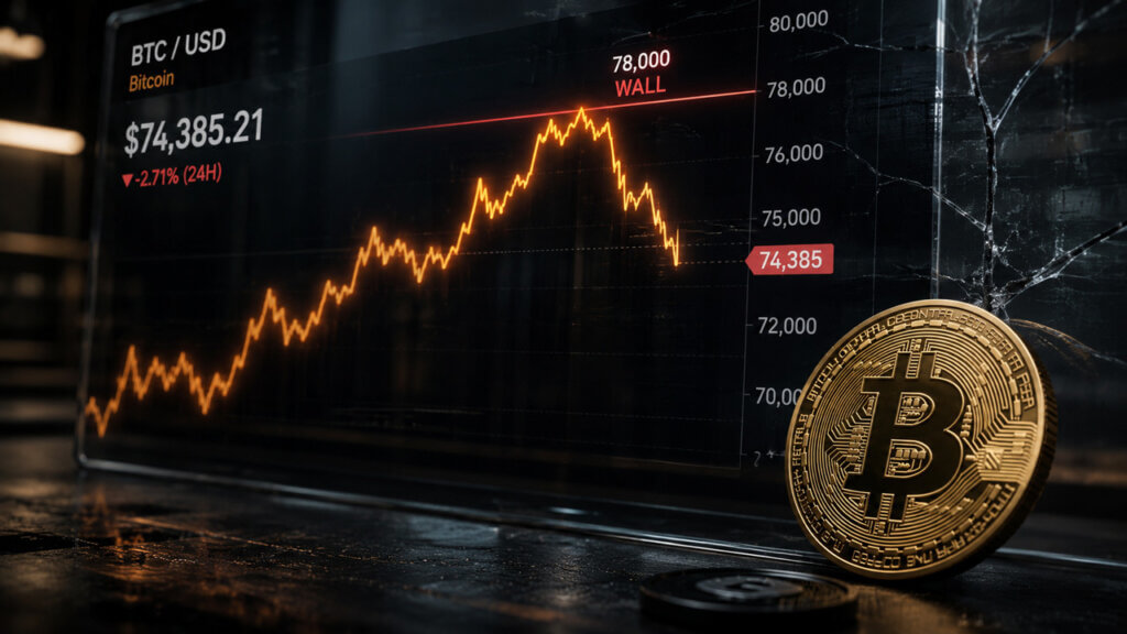 Bitcoin slips below $74k for the first time since April as on-chain data shows momentum stalling