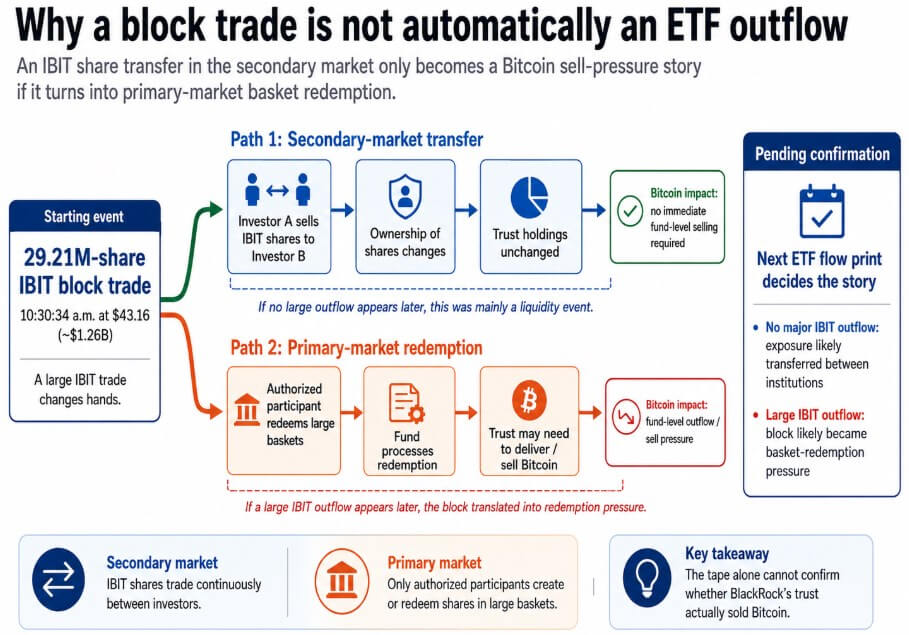 Why a block trade is not automatically an ETF outflow