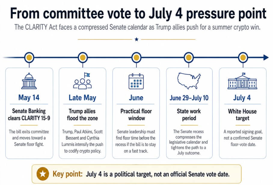 CLARITY Act going from committee vote do July 4 pressure point
