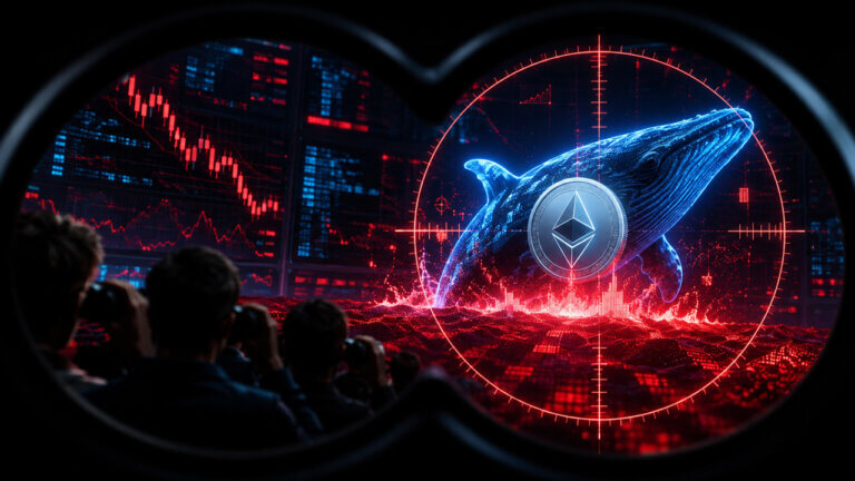 Ethereum whale liquidation dashboard with price chart, market data overlays, and whale-tracking indicators highlighting large leveraged positions and liquidation activity.
