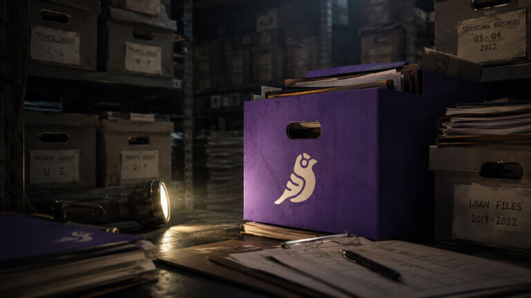 Goldfinch winddown document box in warehouse storage facility