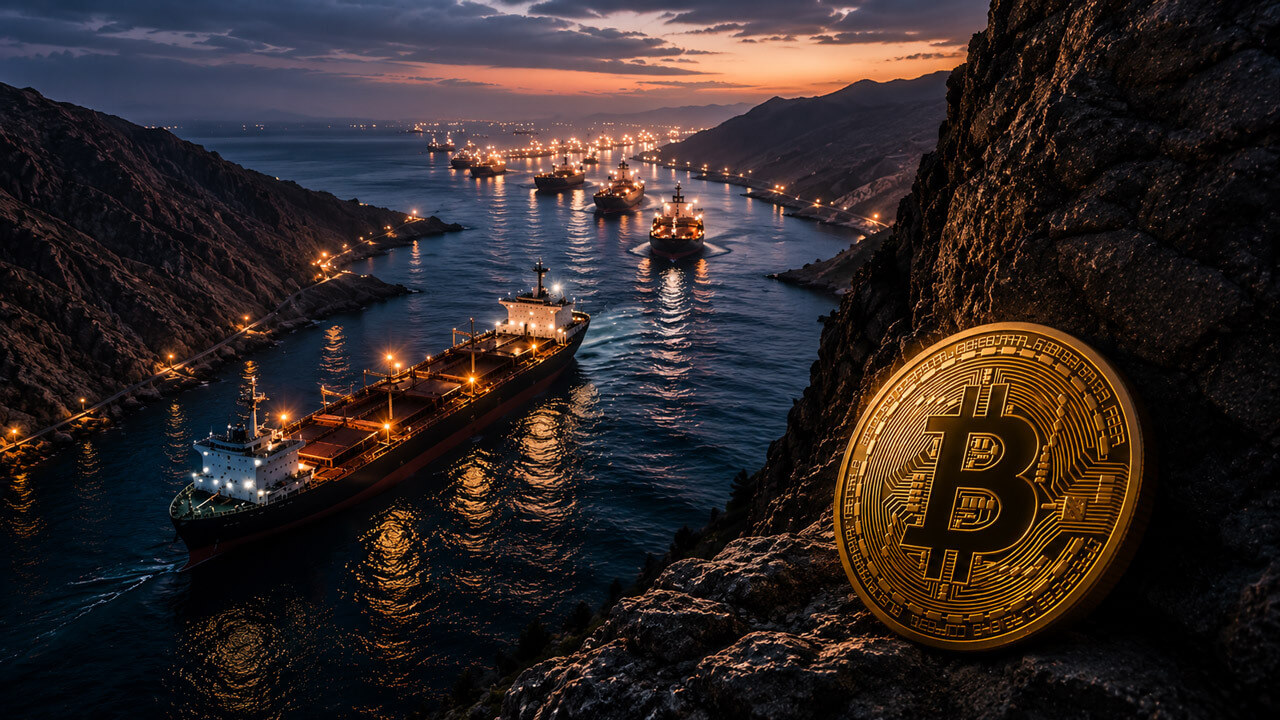 Bitcoin and Strait of Hormuz tanker route as oil markets react to the July 17 deadline