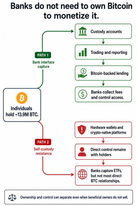 Banks do not need to own Bitcoin to monetize it