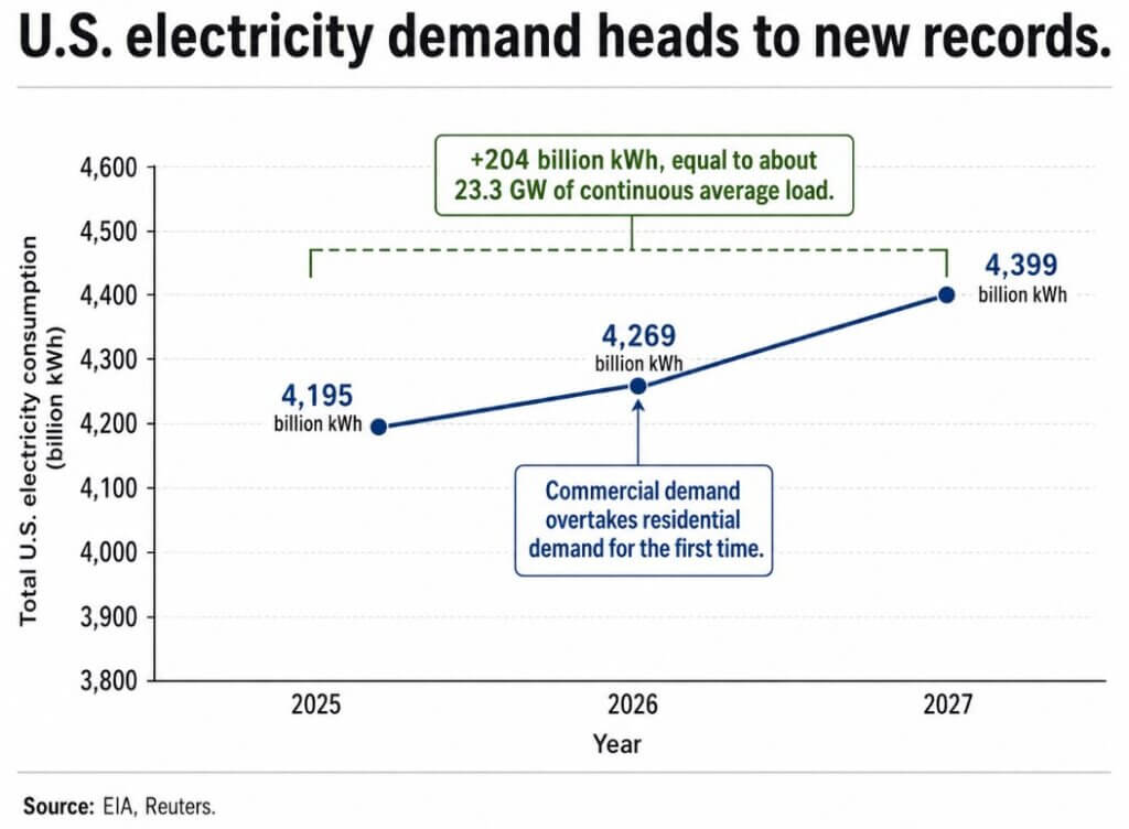 US electricity demand heads to new records