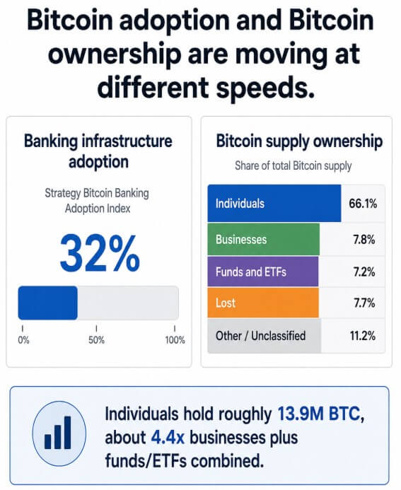 Banks are building the rails to profit from 13.9 million BTC they do not own
