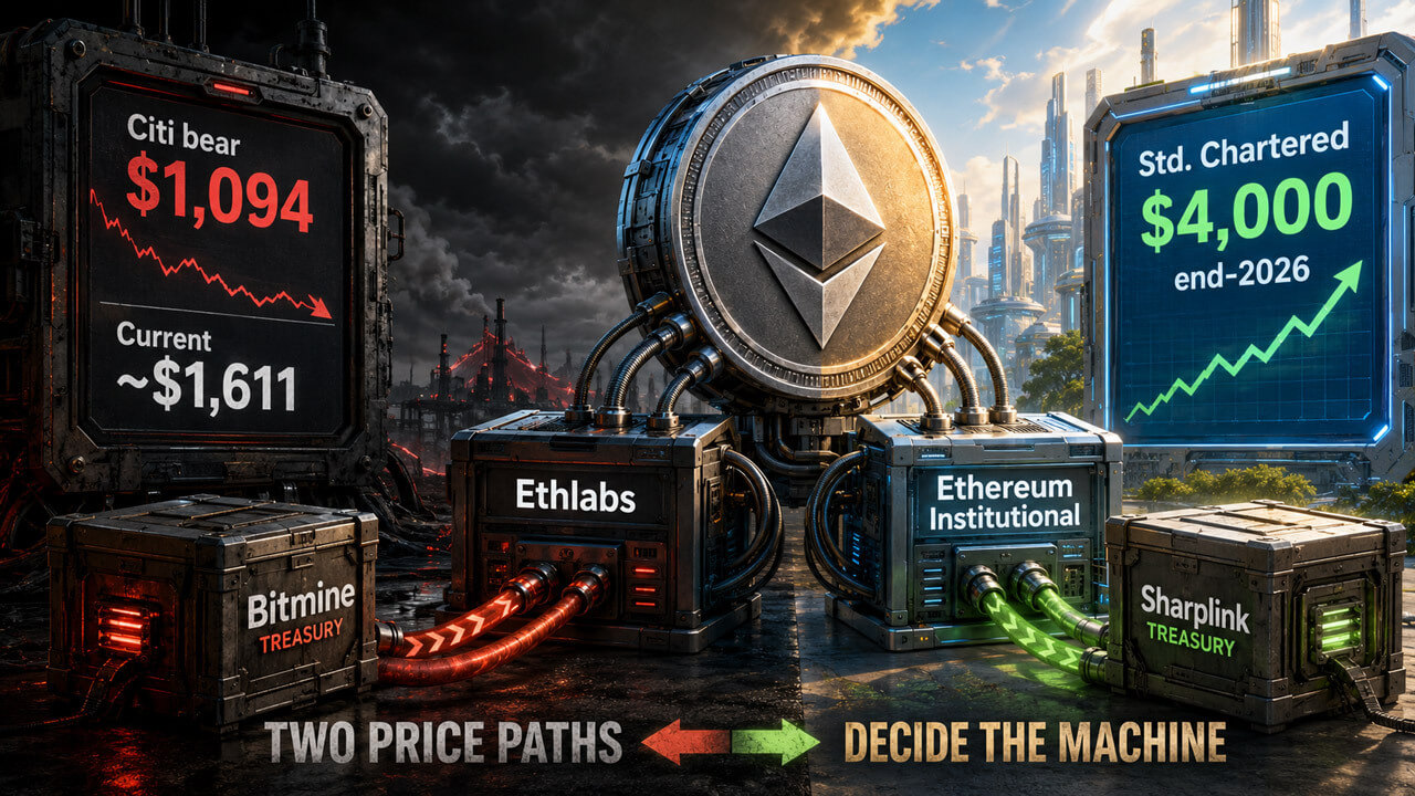 Ethereum bull and bear price paths as EthLabs expands institutional Ethereum treasury strategy