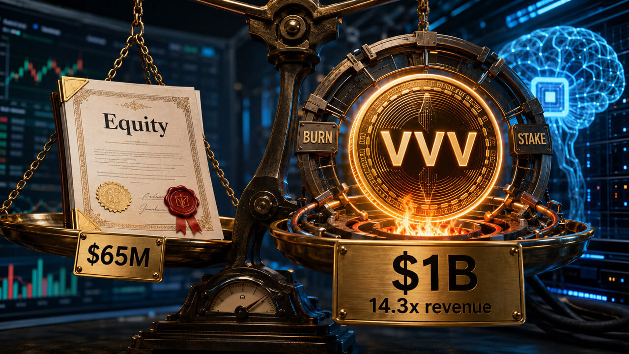 VVV equity burn and stake valuation scale showing Venice's capital structure after its $65 million funding round