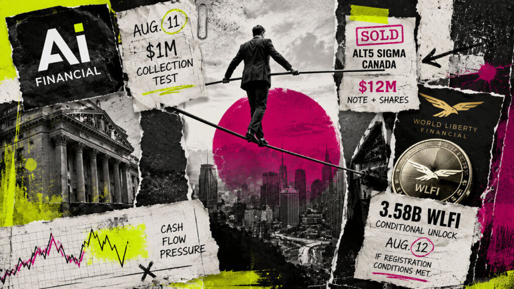 AI Financial executive balances on a tightrope between a $1M Aug. 11 collection test and a conditional 3.58B WLFI unlock on Aug. 12.