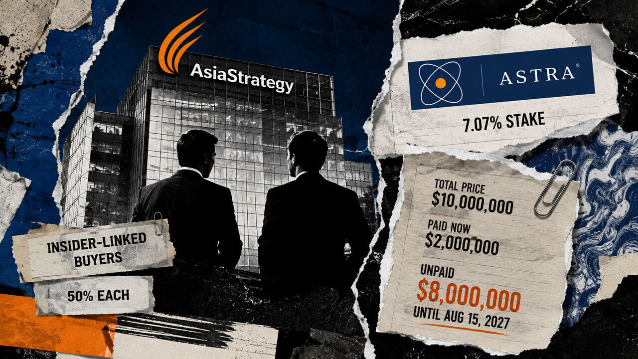 AsiaStrategy Sells Astra Stake To Insiders With Delayed Payment