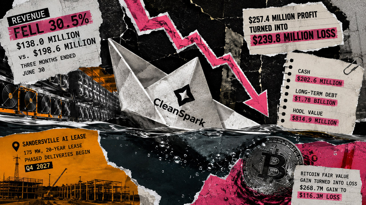A $433 million Bitcoin accounting crash just exposed the high-stakes gap in CleanSpark’s massive AI transition