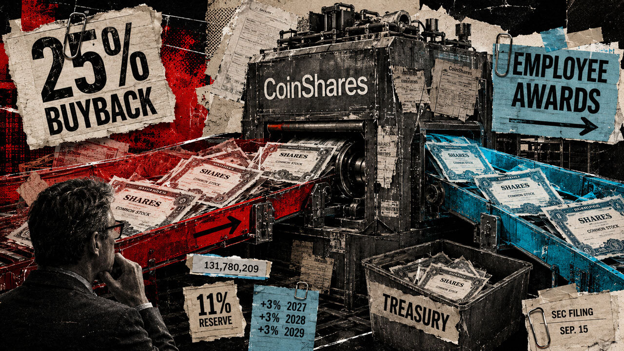 Why major crypto asset manager’s 25% buyback plan might recycle shares to employees instead of shrinking supply