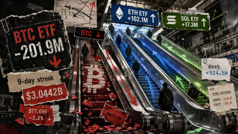 Bitcoin ETF inflows snap after $3 billion streak as ETH, XRP and Solana keep buying