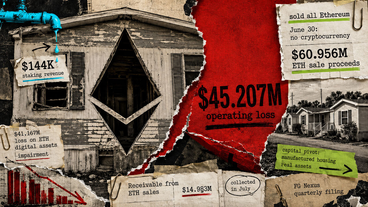 FG Nexus dumped all its Ethereum at a $45 million loss to buy mobile home parks—after earning just $144,000 in staking rewards
