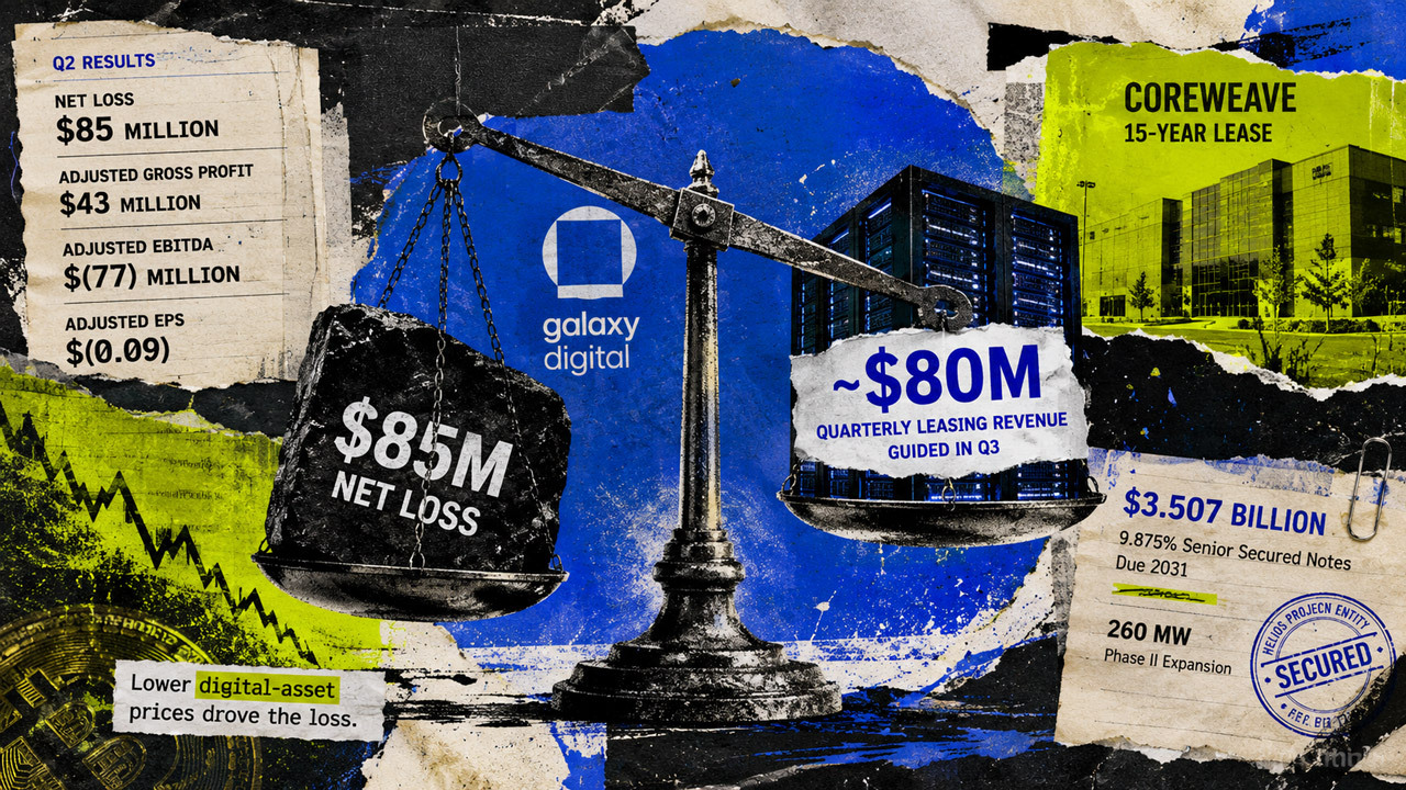 Galaxy Digital lost $85M on crypto as its projected $80M in AI revenue must offset $3.5B AI investment