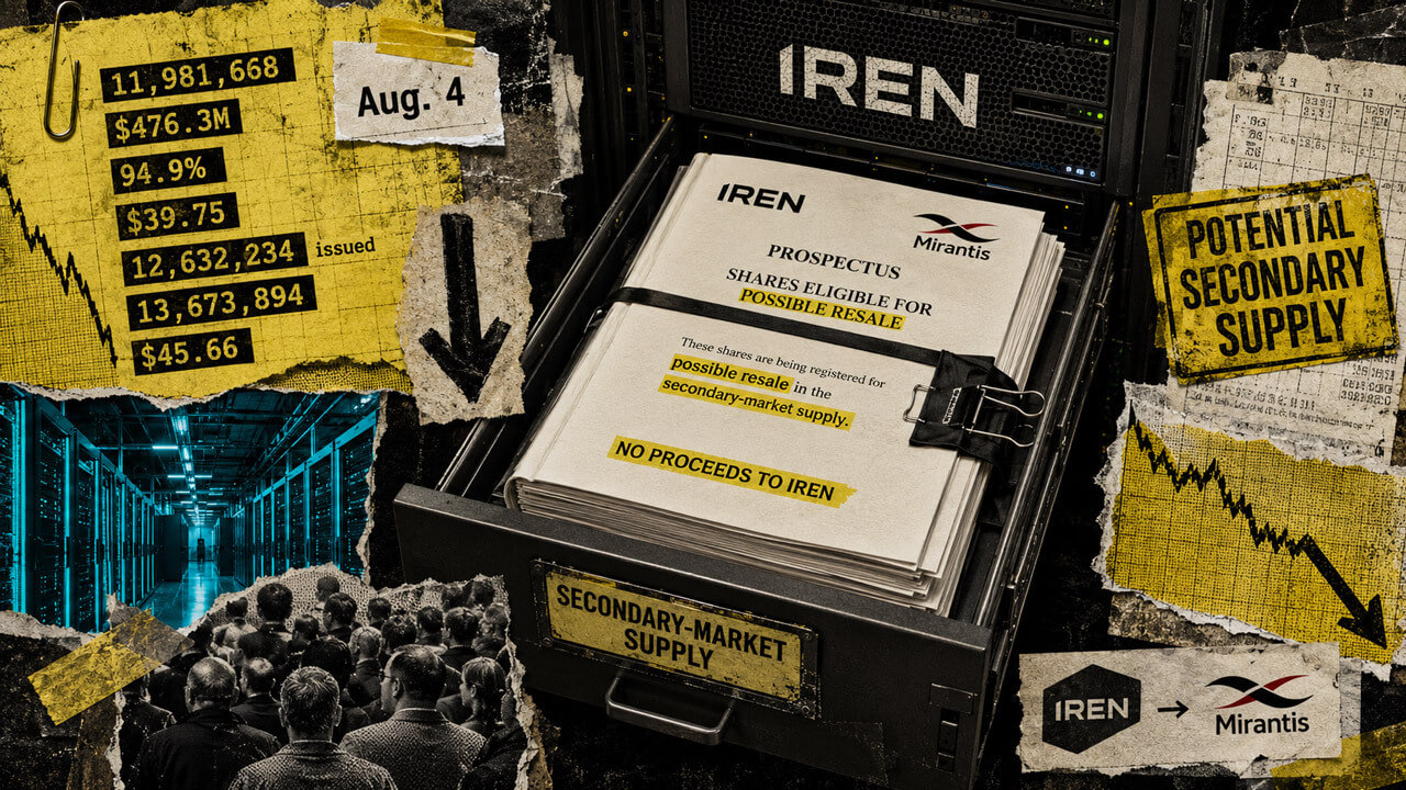 IREN’s $625 million AI bet creates a $476 million stock overhang