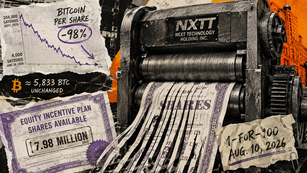 Nasdaq Bitcoin Firm Dilutes Investors By 98% Without Selling BTC