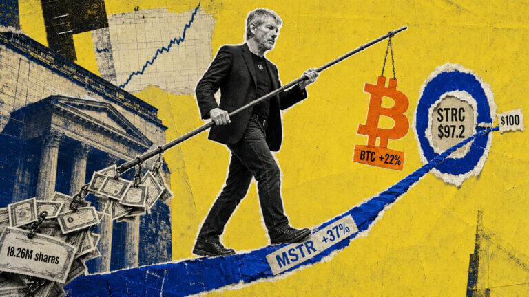 Michael Saylor balances Bitcoin gains against MSTR share issuance while advancing toward STRC’s $100 target.