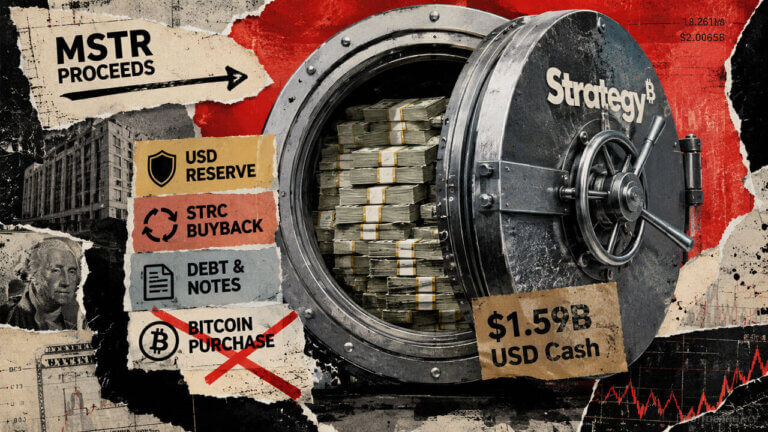 Strategy cash vault holds $1.59B while MSTR proceeds flow toward reserve, buybacks and debt instead of Bitcoin purchases.