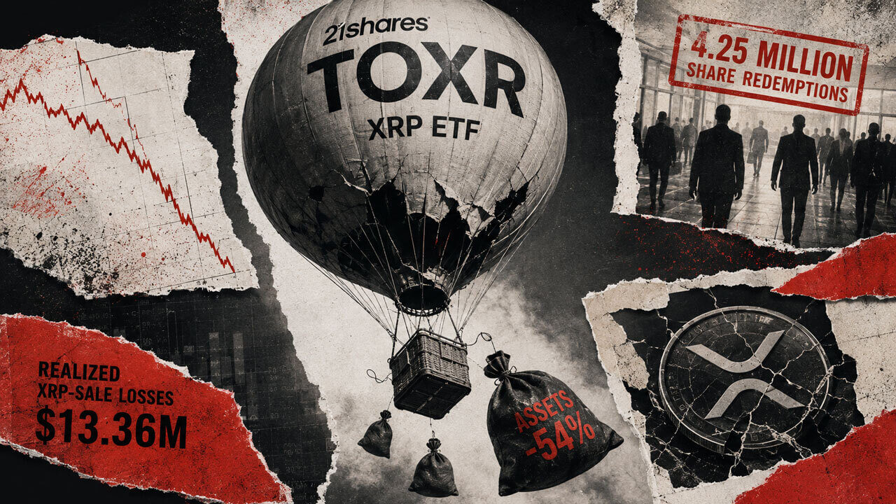 21Shares XRP ETF loses 54% of assets as redemptions lock in $13.4 million loss