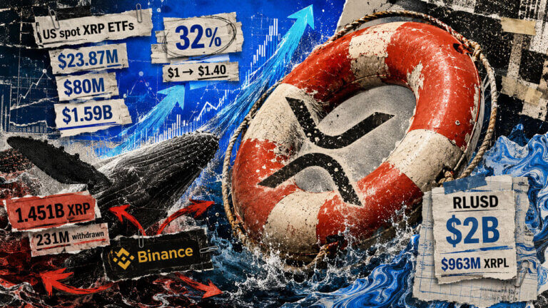 XRP lifebuoy rises through turbulent markets as ETF inflows and RLUSD liquidity counter heavy whale flows around Binance.