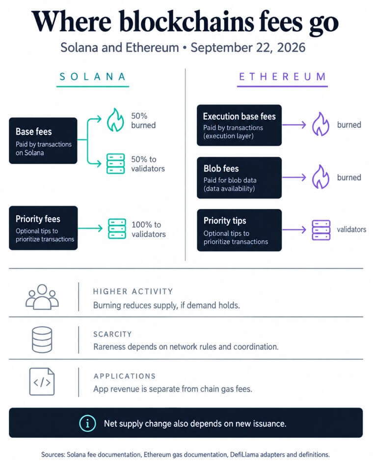 Solana and Ethereum show where blockchain fees go