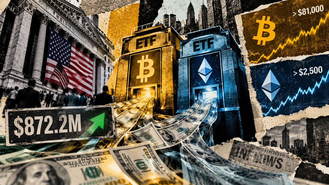 Bitcoin and Ethereum ETFs See Nearly $900 Million Inflow