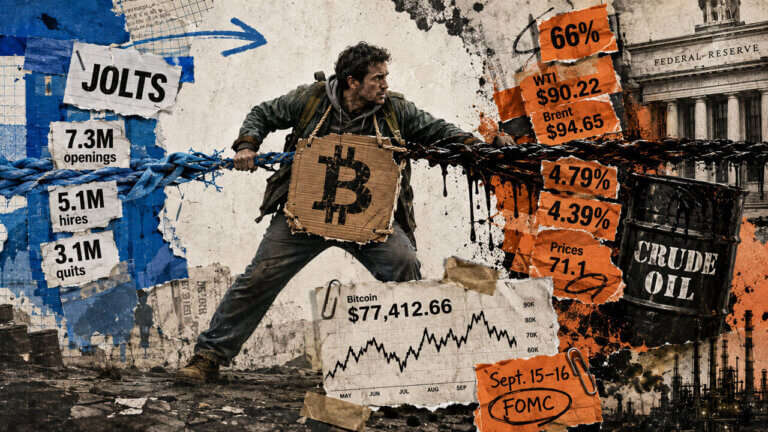 Bitcoin hits $77,000 wall as the Fed gets trapped between weak jobs and $90 oil