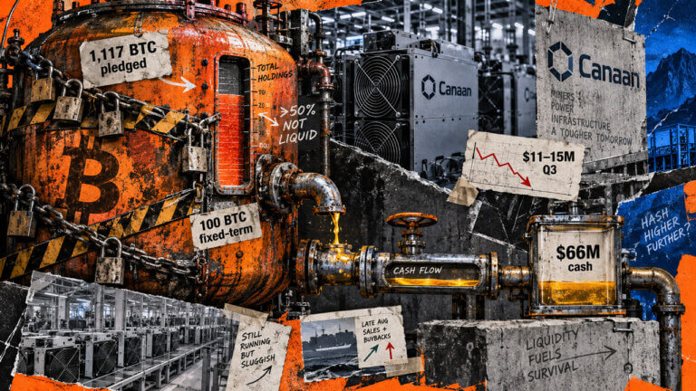 Locked Bitcoin collateral feeds a narrow cash-flow system while Canaan’s mining hardware business faces declining demand and tighter liquidity.