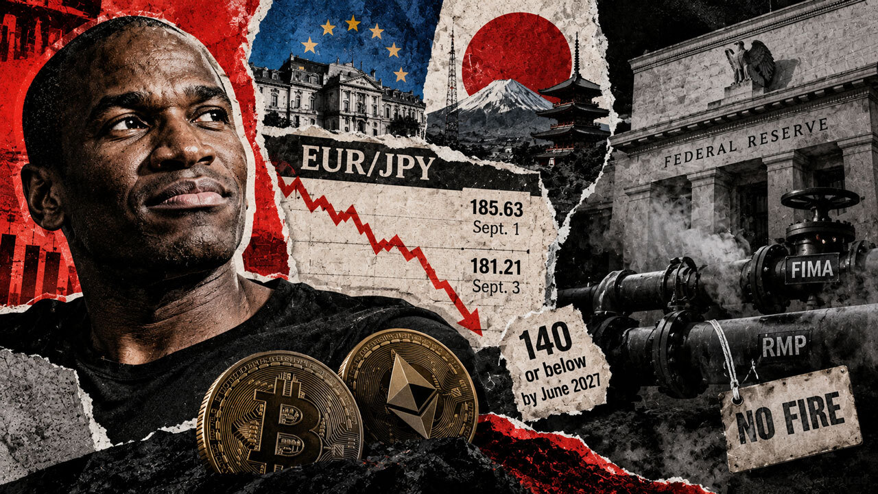 Arthur Hayes calls EUR/JPY prices crypto’s smoke alarm, but the Fed’s plumbing still shows no fire