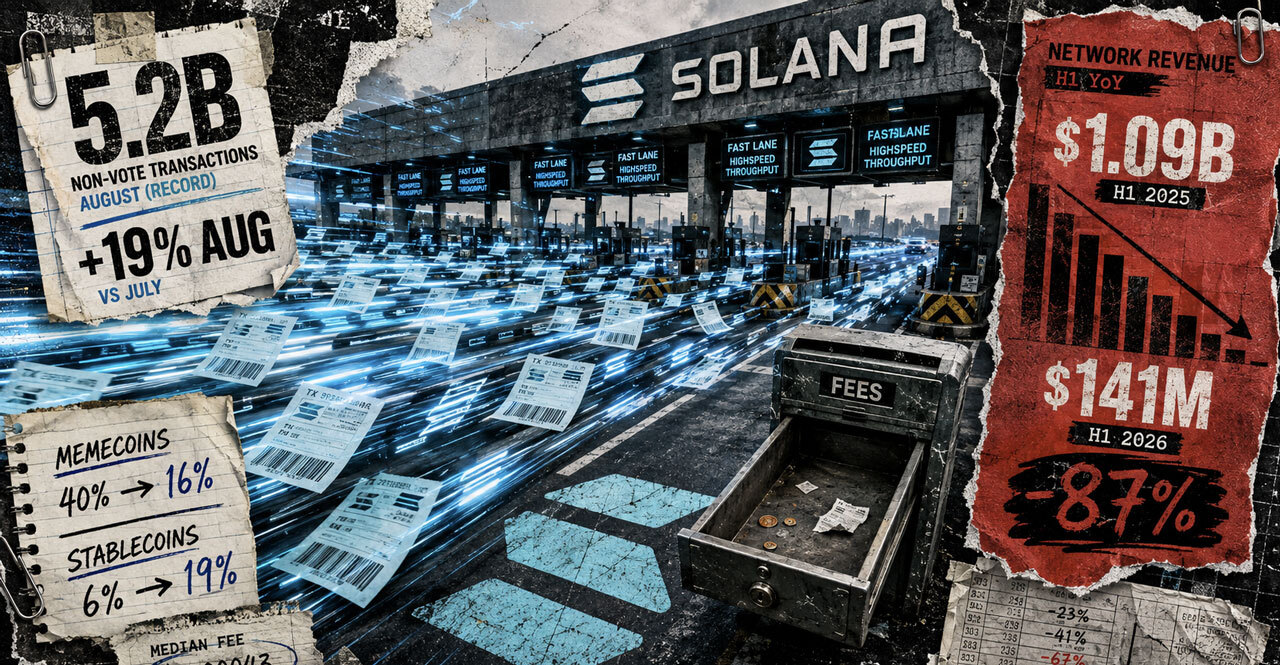 Solana processed 5.2 billion transactions after revenue collapsed 87% – here’s what changed