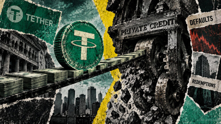 USDT rolls toward a battered private-credit grinder as defaults and redemptions expose cracks across Wall Street lending.