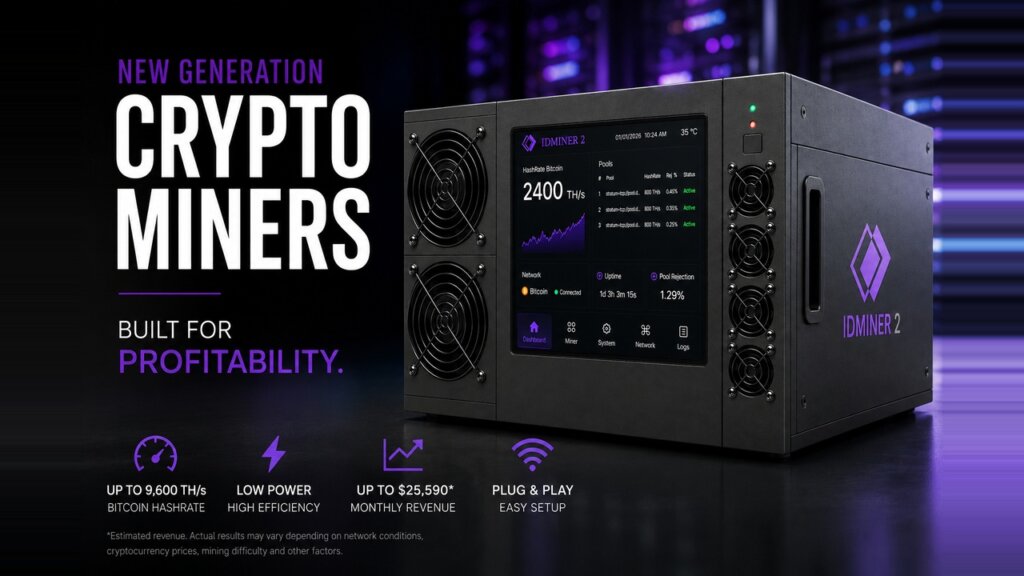 ASICID IDMINER 2 cryptocurrency miner with IDMINER Series features
