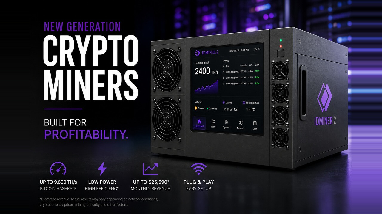 ASICID IDMINER 2 cryptocurrency miner with IDMINER Series features