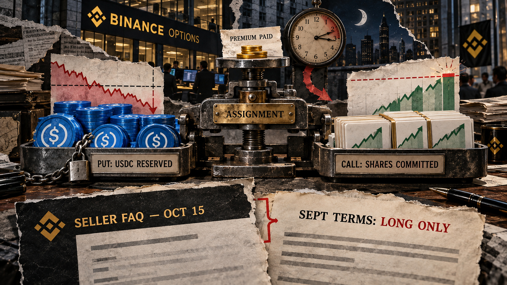 Binance stock put options lock full USDC reserves for sellers