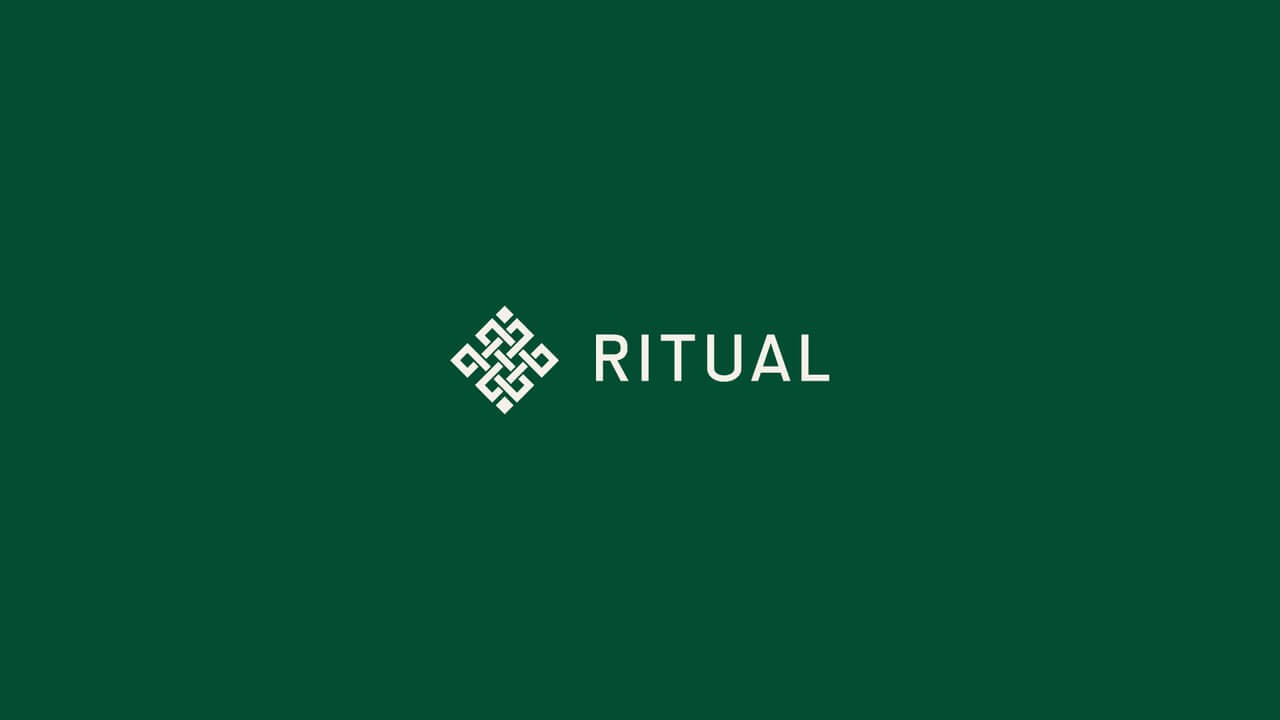 Ritual logo on a deep green background